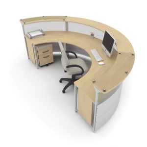 180 Degree Reception Desk with Mobile Storage