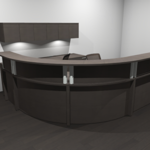 Project #9 - Corner Reception Desk with Wall Mounted Hutch