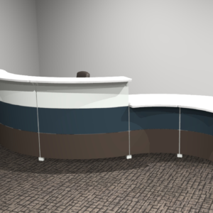 Project #12 - Curving Reception Desk with Metal Fronts