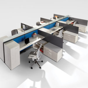 Workstations with Tall Filing Storage