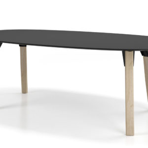 Ovo Conference Table with Wood Legs